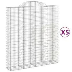 Lučne gabionske košare 5 kom 200x50x220/240cm pocinčano željezo