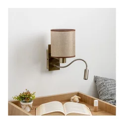 Brilagi - LED zidna lampa NUBILA 1xE27/25W/230V + LED/3W mesing/braon