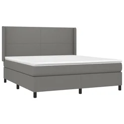 Krevet box spring s madracem LED tamnosivi 160x200 cm tkanina