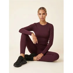 Sinsay - Sportska majica sa dugim rukavima slim fit Gym Hard - mahagoni