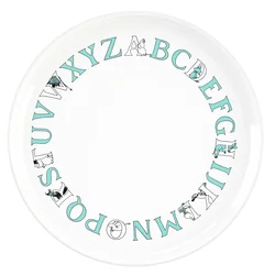 Plastičen krožnik MOOMIN ABC 20 cm, turkizna, RIG-TIG