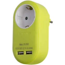 ENTAC Trostruki razvodnik 2xUSB žuti