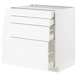 METOD / MAXIMERA Podni element 4 fronta/4 fioke, bela Enköping/bela im. drveta, 80x60 cm