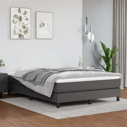 Okvir za krevet s oprugom sivi 140x190 cm od umjetne kože