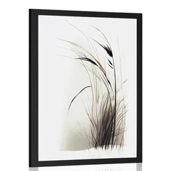 Plakat minimalistična posušena trava - 40x60 silver