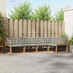 Set vanjskih sofa s jastukom 5 pcs Bijela i svjetlosiva