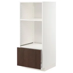 METOD / MAXIMERA Visoki element za ugradne uređaje, bela/Sinarp smeđa, 60x60x140 cm