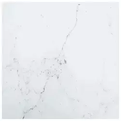 Stolna ploča bijela 40x40 cm 6 mm staklena s mramornim uzorkom