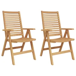 Stolica 2 pcs Smeđa 64.5 x 52 x 108 cm Čvrsto teak drvo