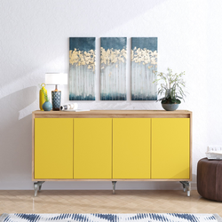 Hanah Home Komoda UTAH 140x94x40cm Hrast-Žuta