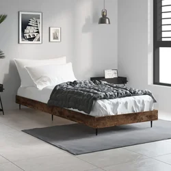 shumee vidaXL Postelja brez vzmetnice, dimljen hrast, 75x190 cm