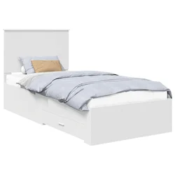 Vidaxl Konstrukcija postelje Bela 90 x 190 cm Konstruiran les