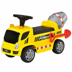 HOMCOM Otroški avto 2 v 1 z mešalnikom betona, lučkami in zvoki, starost od 18 do 36 mesecev, 78x28,2x42cm, rumena