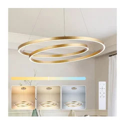 Brilagi-LED prigušiva luster na sajli TWISTER LED/105W/230V prečnik 100 cm zlatan + daljinski upravljač