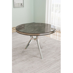 HANAH HOME Trpezarijski sto Mos Anthracite Chrome
