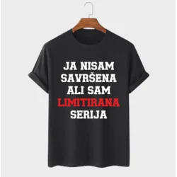 MAFIMI Ženska majica Ja nisam savršena ali sam limitirana serija, Crna