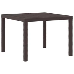 Vidaxl Vrtna miza Rjava 100 x 100 x 73 cm poli ratan