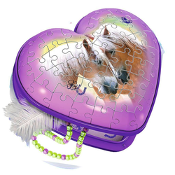 Ravensburger Puzzle 3D Kutija u obliku srca sa konjima, 54 dela