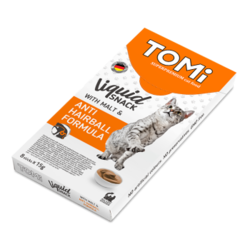 TOMI Liquid snack Poslastica za mačke, Malt-anti hairball, 8x15g