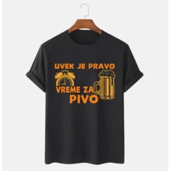 MAFIMI Majica Uvek je pravo vreme za pivo, Crna