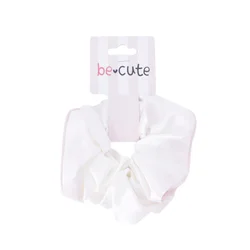 Be Cute satenska gumica za kosu, bela