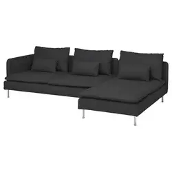 SÖDERHAMN Sofa 4-sed i lenjivac, i bez stranice Fridtuna/tamnosiva