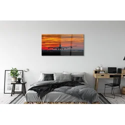 tulup.si Slika na akrilnem steklu West oblaki letal 125x50 cm 2 obešalnika