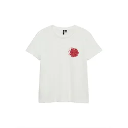 VERO MODA Majica  rdeča / bela