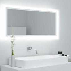 Den LED kopalniško ogledalo belo 100x8,5x37 cm iverna plošča