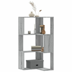 Kutni regal z knjige 3 razine artisian hrast 50x50x102cm drveni