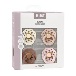 BIBS - Boheme 4 pack 6-18m - Ivory/Blush/Woodchuck/Blossom