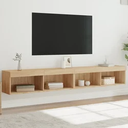 TV ormarići s LED svjetlima 2 kom boja hrasta 100x30x30 cm