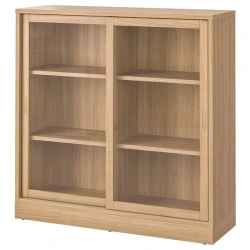 TONSTAD Element s kliz. stakl. vratima, hrastov furnir, 121x37x120 cm