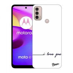 Crna silikonska maskica za Motorola Moto E40 - I love you