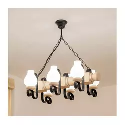 Brilagi - Luster na lancu RUSTIC 6xE14/40W/230V hrast