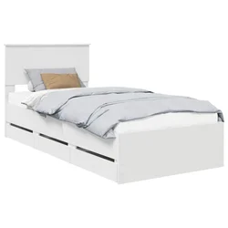 Vidaxl Konstrukcija postelje Bela 90 x 200 cm Inženirsko leseno