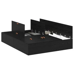 Krevet s ladicama Crni hrast 160 x 200 cm Konstruirano drvo