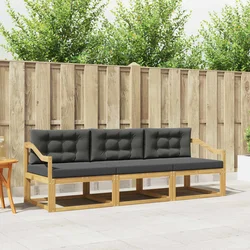 Set vanjskih sofa s jastukom 3 pcs Bijela i antracit Poliester