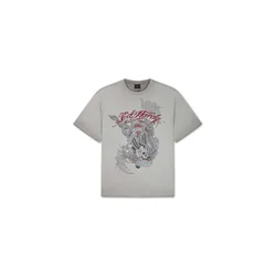 Ed Hardy Majica siva / kamen / temno rdeča