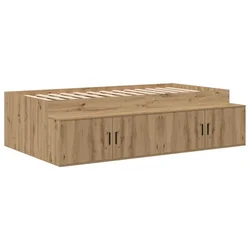 Vidaxl Konstrukcija postelje Umetni hrast 90 x 200 cm Konstruiran les