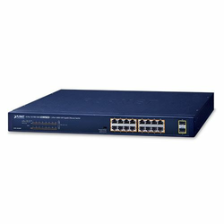 Planet GSW-1820HP PoE stikalo, 16x1Gb + 2x SFP 1Gb, PoE 802.3at 30/240W, VLAN, način razširitve 10Mb-250m, 802.3az