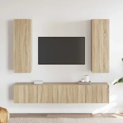 4-dijelni set TV ormarića boja hrasta sonome konstruirano drvo