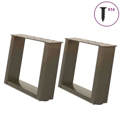 Noge za klub stolić U-oblik 2 kom Prirodni čelik 40 x (30-31) cm Čelik