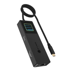 IcyBox ICY BOX Spade Dock 4038, 7-v-1 priklopna postaja z LCD zaslonom in PD 100 W