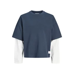 Jack & Jones Junior Majica JCOECHO mornarska/bela