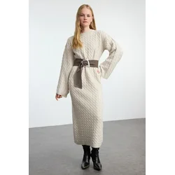 Trendyol Modest Ženska haljina Tctaw25Eb00035, Bež