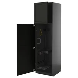 METOD Visoki element-ostava, Crnosiva/Lerhyttan crno bajcovano, 60x60x200 cm