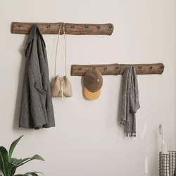 Vješalica Smeđa 50 x 8 x 12 cm Čvrsto drvo iz reciklaže