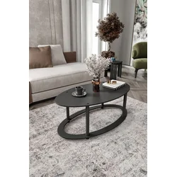 HANAH HOME Sto za dnevnu sobu Hole Ellipse Black