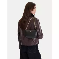 Ročna torba Tommy Hilfiger Th Glam Mini Chain Crossover AW0AW18142 Črna